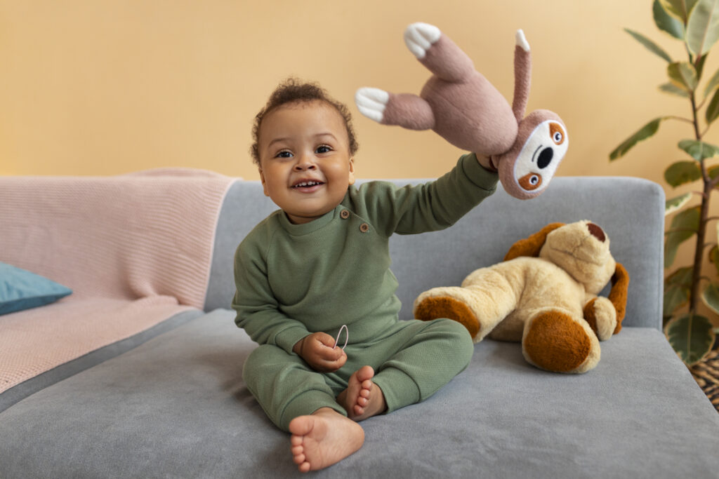 cute baby with stuffed animal