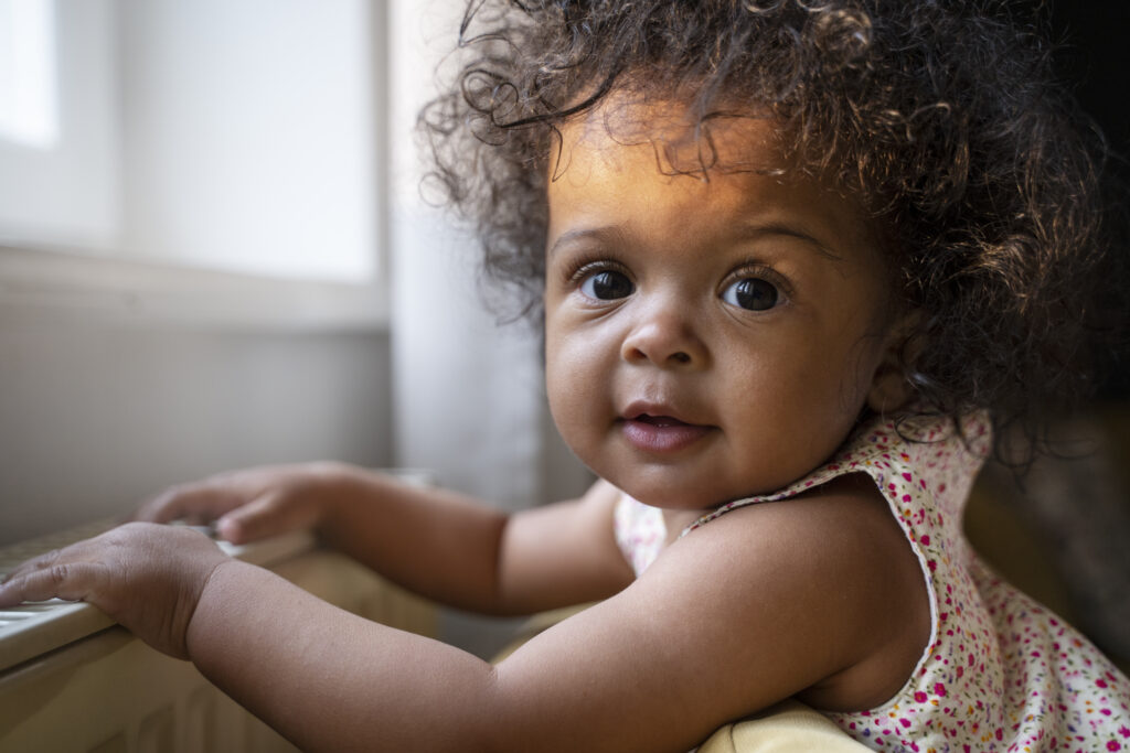 cute black baby home